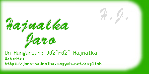 hajnalka jaro business card